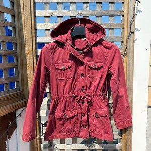 Mine Fitted Utility Jacket with drawstring in Nantucket Red (size S)